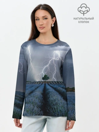 Лонгслив женский. Хлопок / Молнии