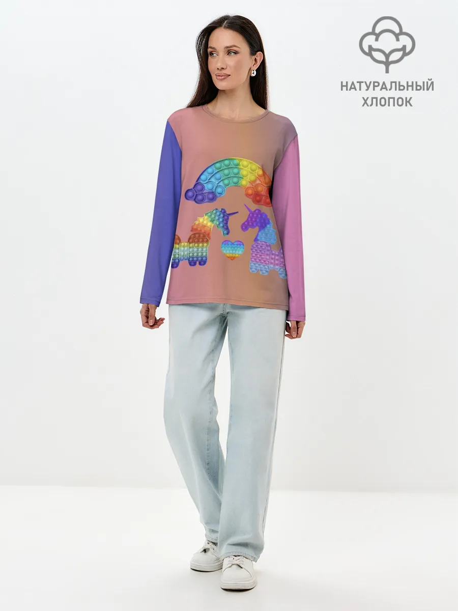 Лонгслив женский. Хлопок / Единороги уже не те