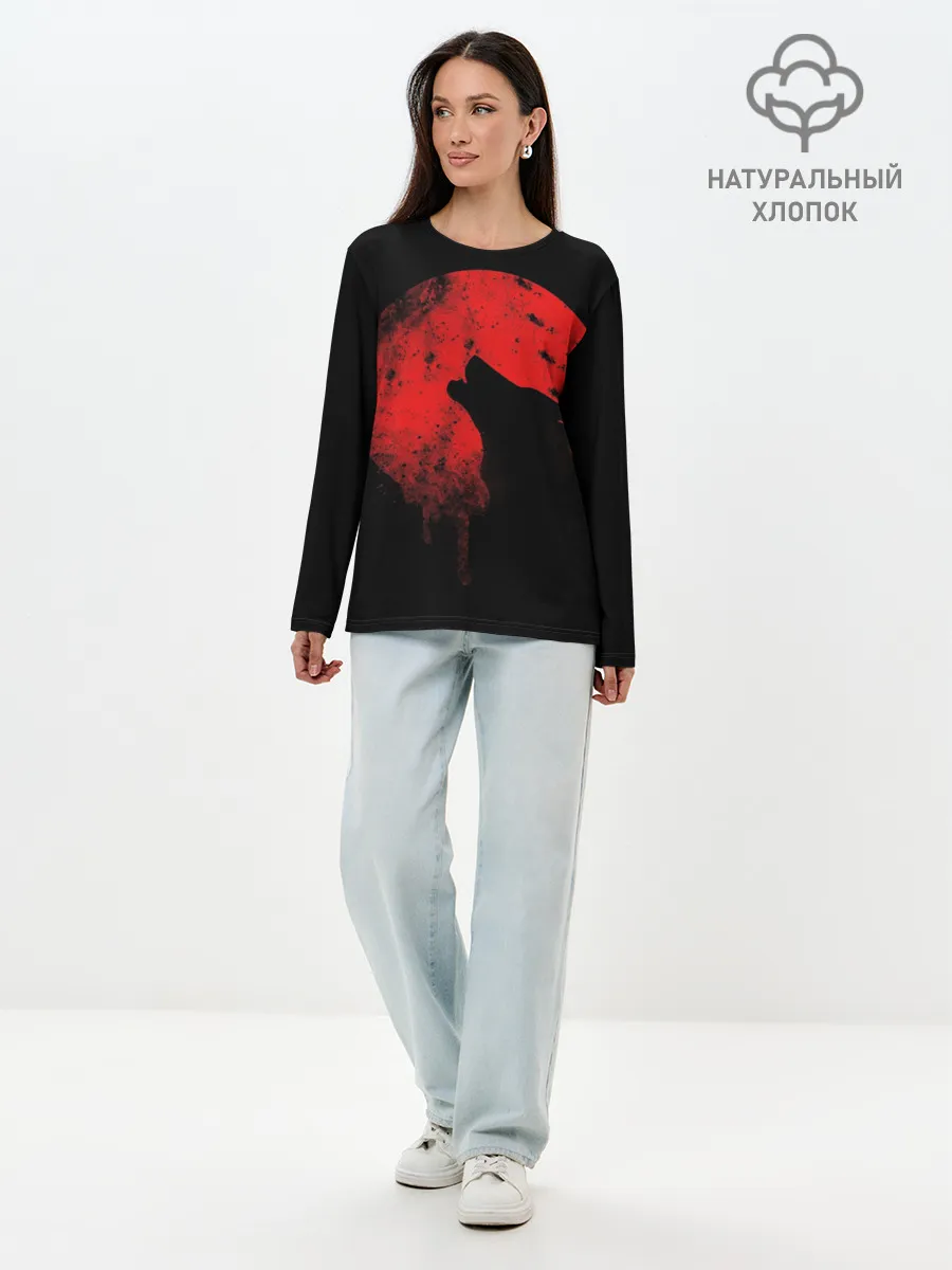 Лонгслив женский. Хлопок / Wolf 3D