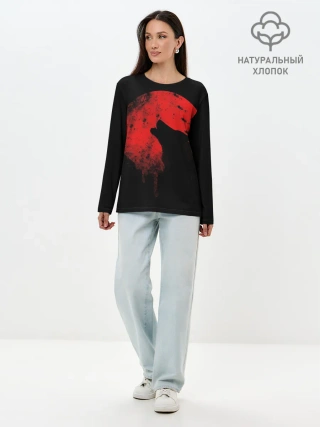 Лонгслив женский. Хлопок / Wolf 3D