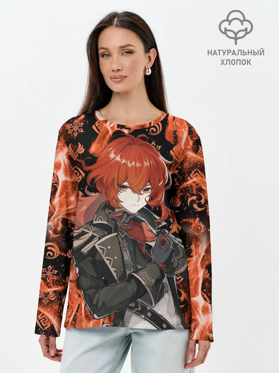 Лонгслив женский. Хлопок / DILUC