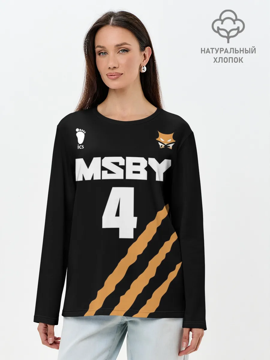 Лонгслив женский. Хлопок / 4 | MSBY | BLACK JACKALS