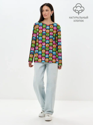 Лонгслив женский. Хлопок / Эмоции