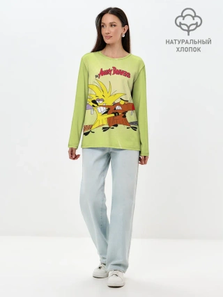 Лонгслив женский. Хлопок / Крутые бобры