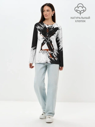 Лонгслив женский. Хлопок / БЕРСЕРК брызги