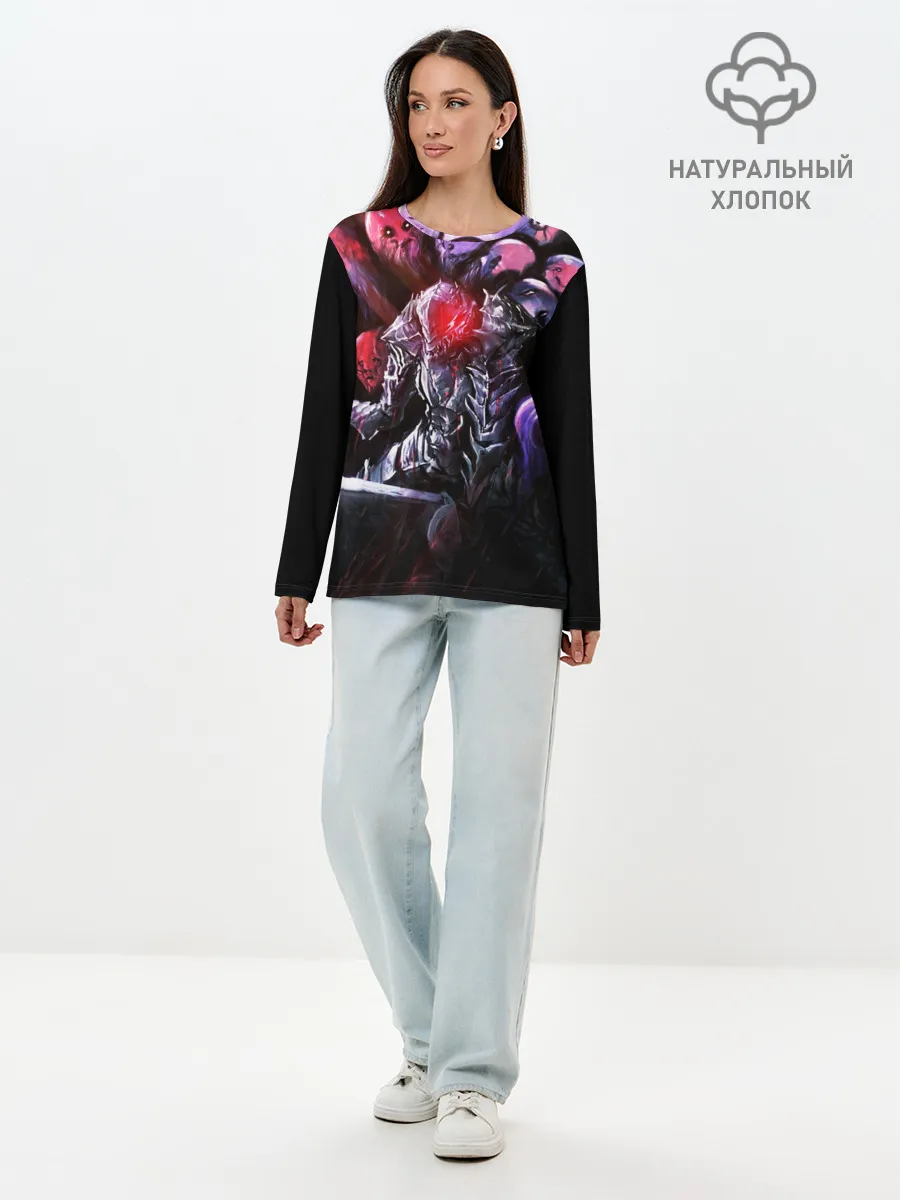 Лонгслив женский. Хлопок / БЕРСЕРК светящийся глаз