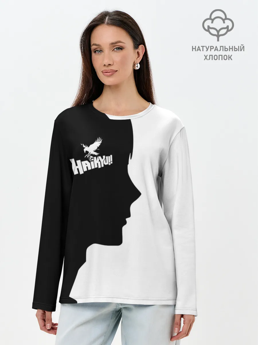 Лонгслив женский. Хлопок / Haikyu!! Профиль игрока Карасуно