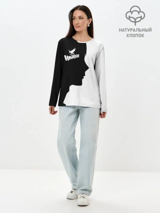 Лонгслив женский. Хлопок / Haikyu!! Профиль игрока Карасуно