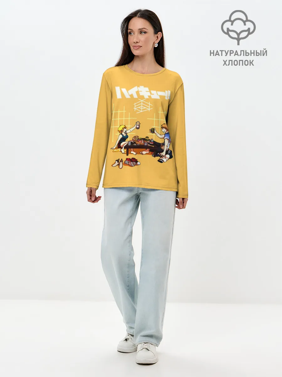 Лонгслив женский. Хлопок / Ужин Натсу и Шоё Хината Haikyu!!