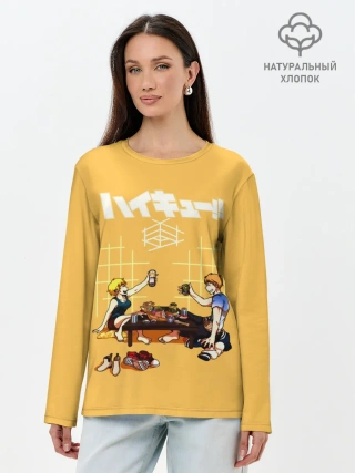 Лонгслив женский. Хлопок / Ужин Натсу и Шоё Хината Haikyu!!