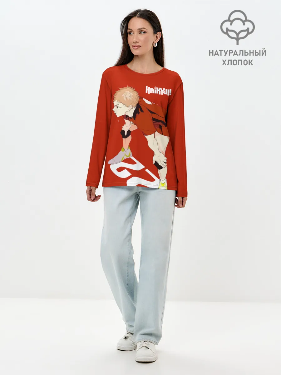 Лонгслив женский. Хлопок / Мориске Яку старшая Некома