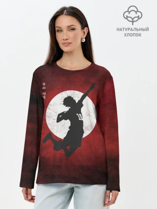 Лонгслив женский. Хлопок / Шоё Хината прыжок | Haikyu!!