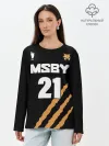 Лонгслив женский. Хлопок / 21 | MSBY | BLACK JACKALS