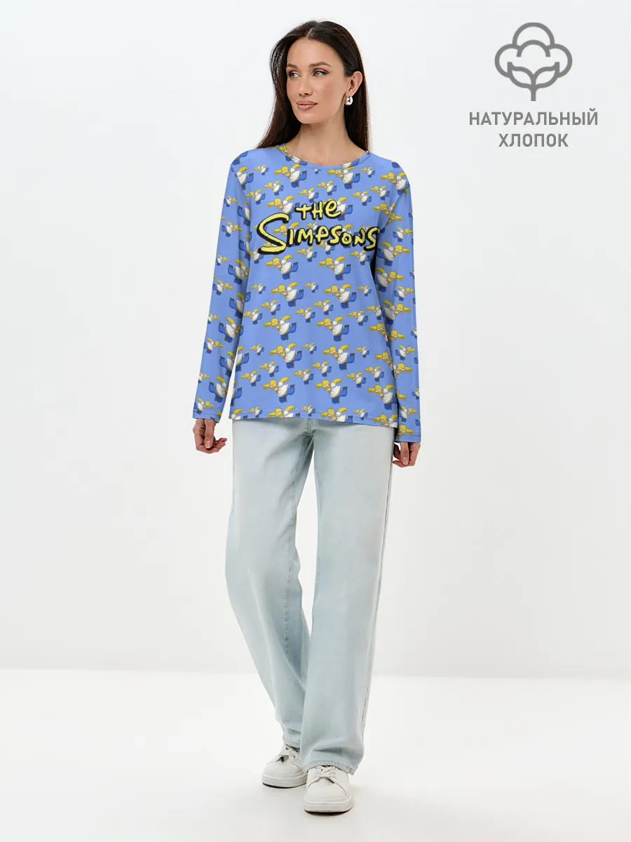 Лонгслив женский. Хлопок / Gomers pattern