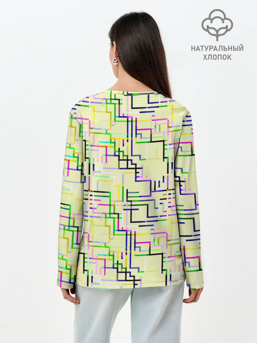 Лонгслив женский. Хлопок / Geometric Color