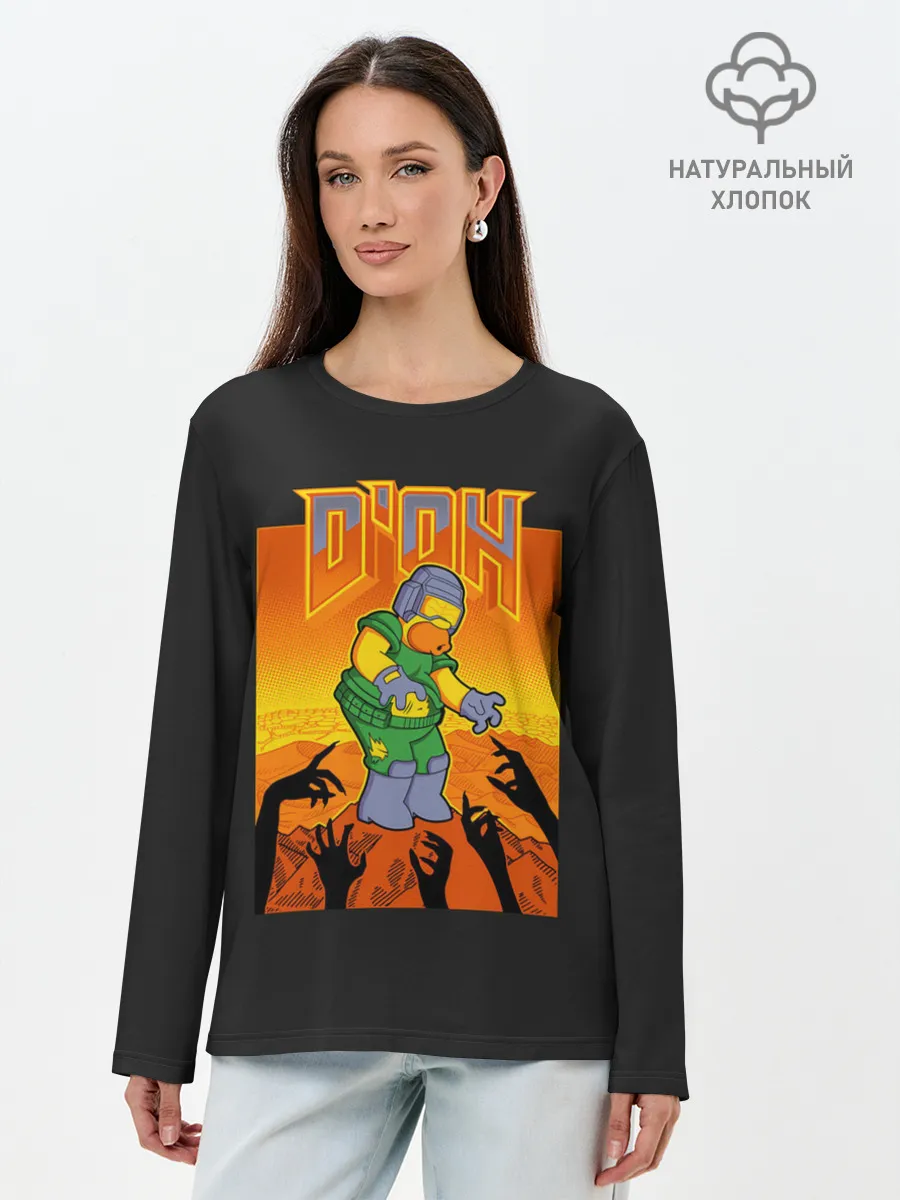 Лонгслив женский. Хлопок / Doom x Simpsons
