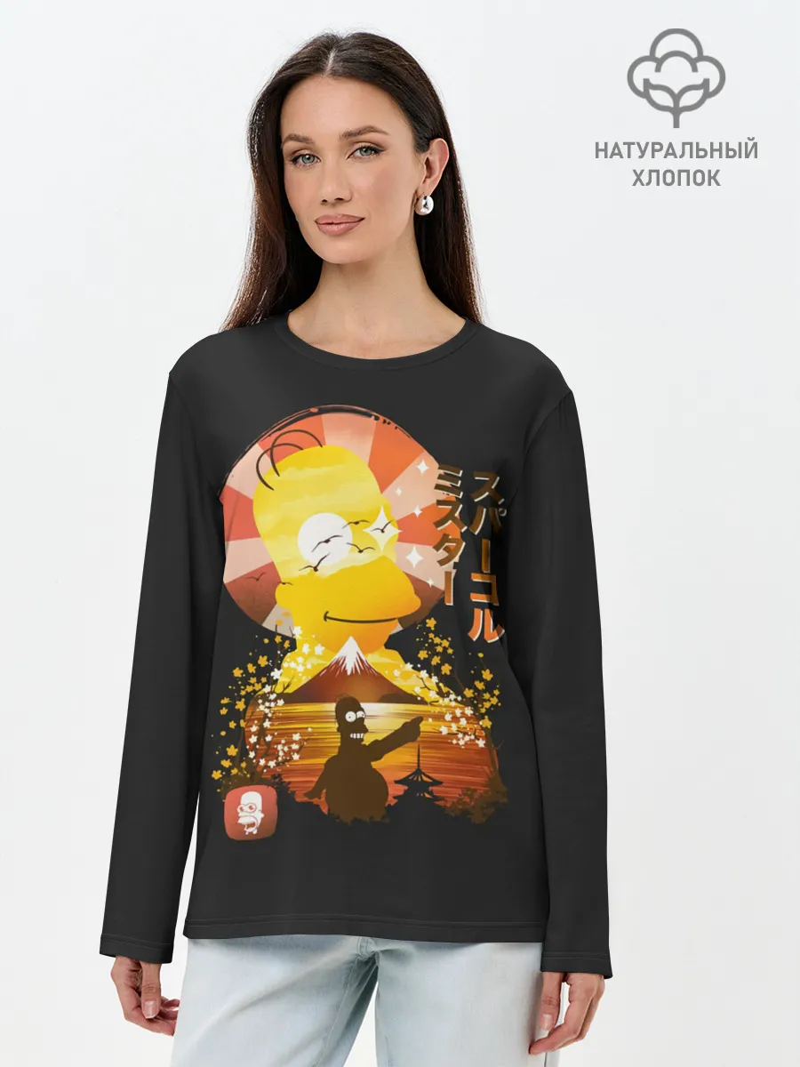 Лонгслив женский. Хлопок / Гомер в азии