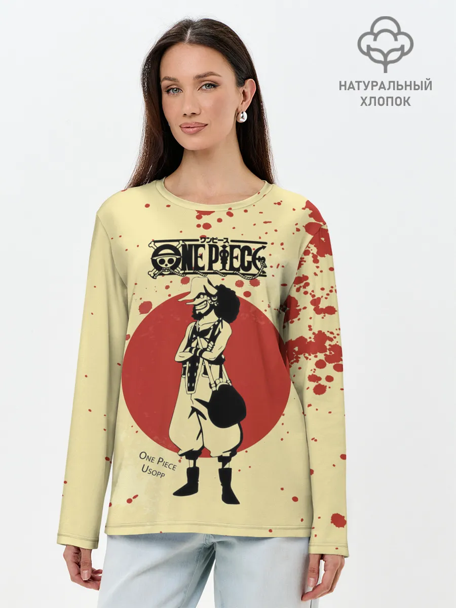 Лонгслив женский. Хлопок / Усопп One Piece. Большой куш
