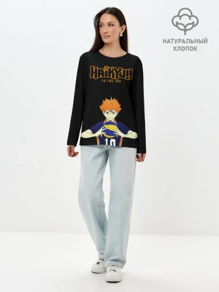 Лонгслив женский. Хлопок / Шоё Хината | Haikyu!! TO THE TOP