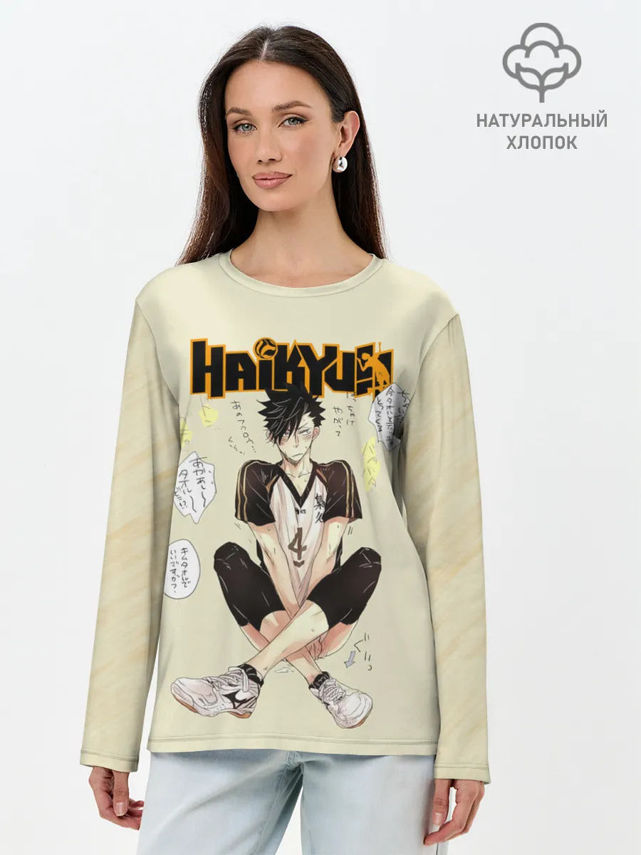 Лонгслив женский. Хлопок / Куроо Тецуро | Старшая Некома