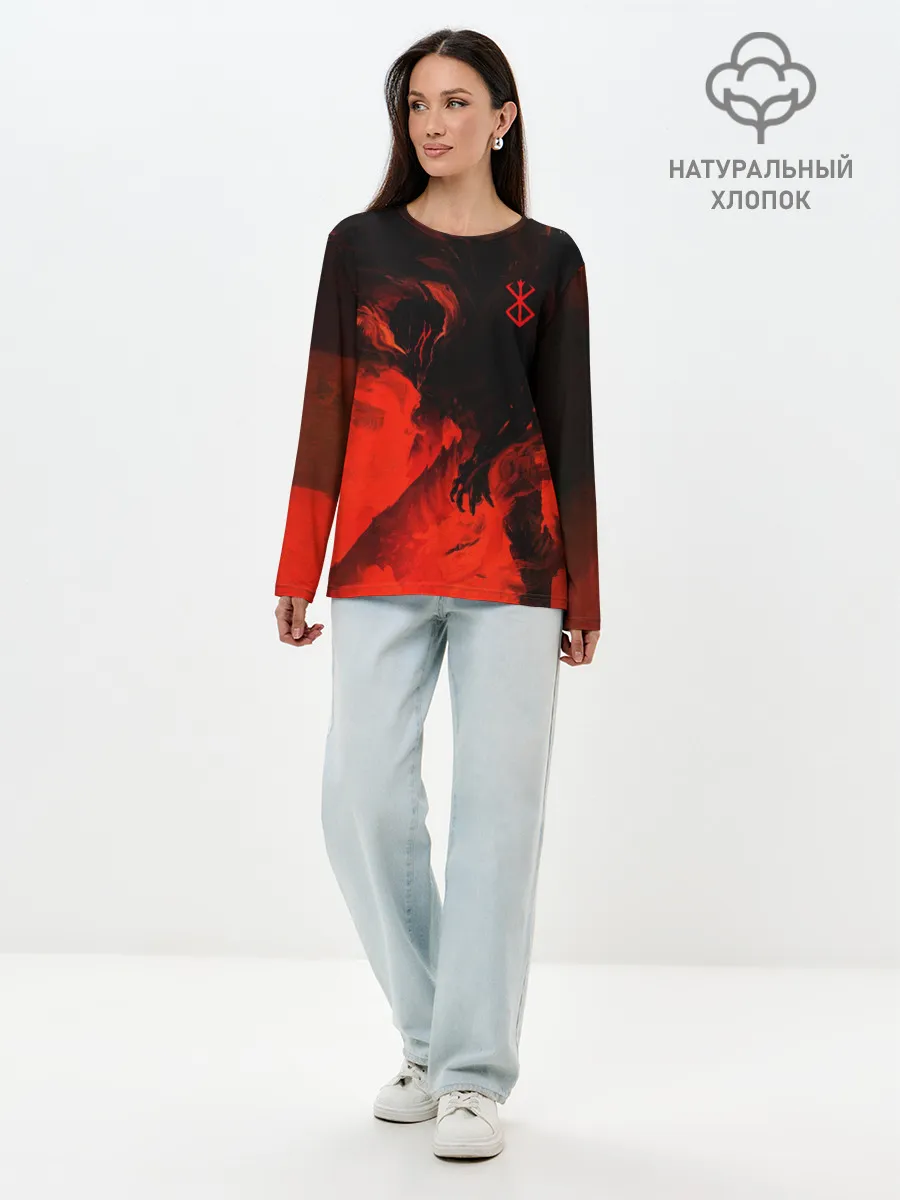 Лонгслив женский. Хлопок / БЕРСЕРК красками