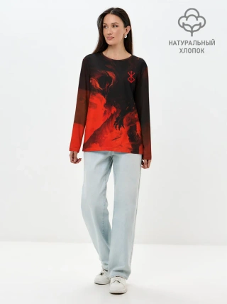 Лонгслив женский. Хлопок / БЕРСЕРК красками