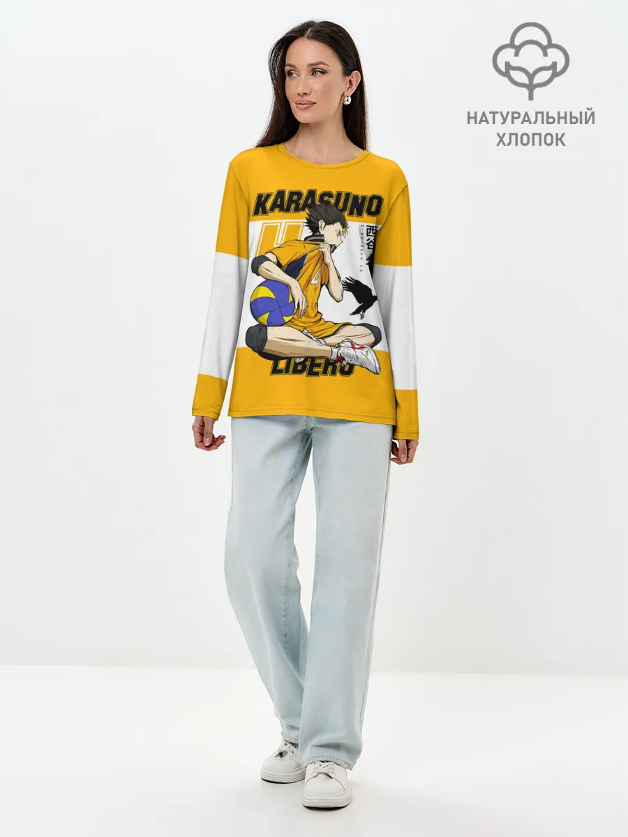 Лонгслив женский. Хлопок / Юу Нишиноя из Карасуно | Haikyu!!