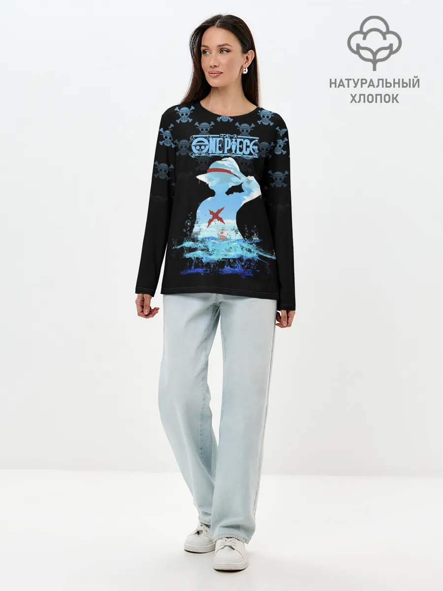 Лонгслив женский. Хлопок / Луффи | Пираты Соломенной Шляпы