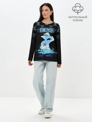 Лонгслив женский. Хлопок / Луффи | Пираты Соломенной Шляпы