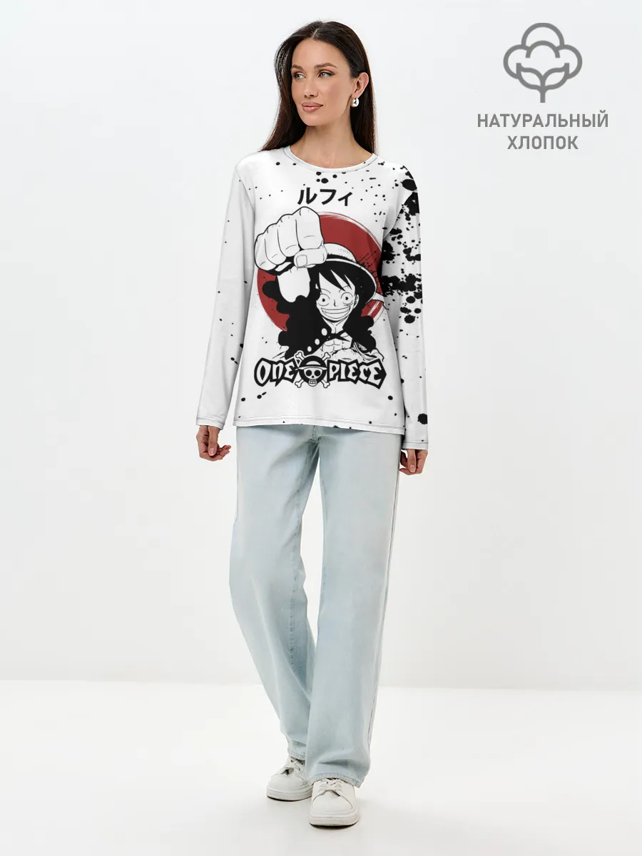 Лонгслив женский. Хлопок / Манки Д. Луффи One Piece