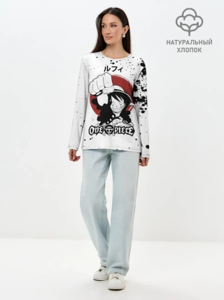 Лонгслив женский. Хлопок / Манки Д. Луффи One Piece
