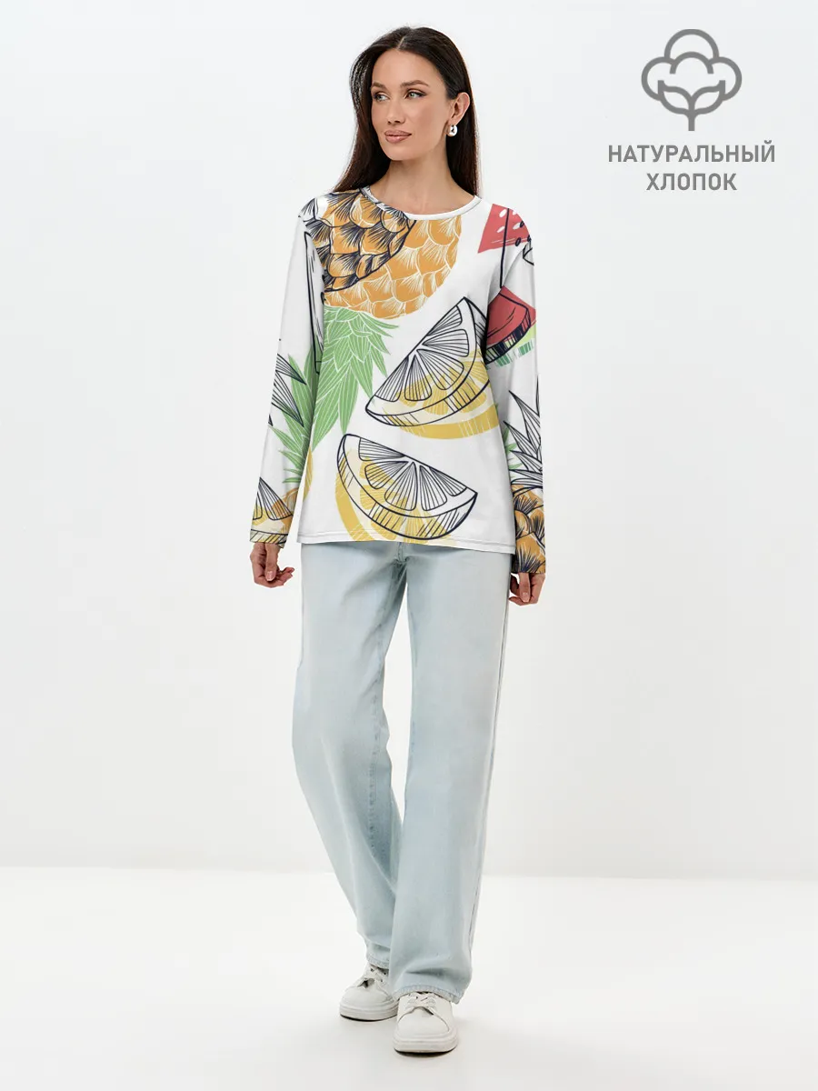 Лонгслив женский. Хлопок / Сочное настроение