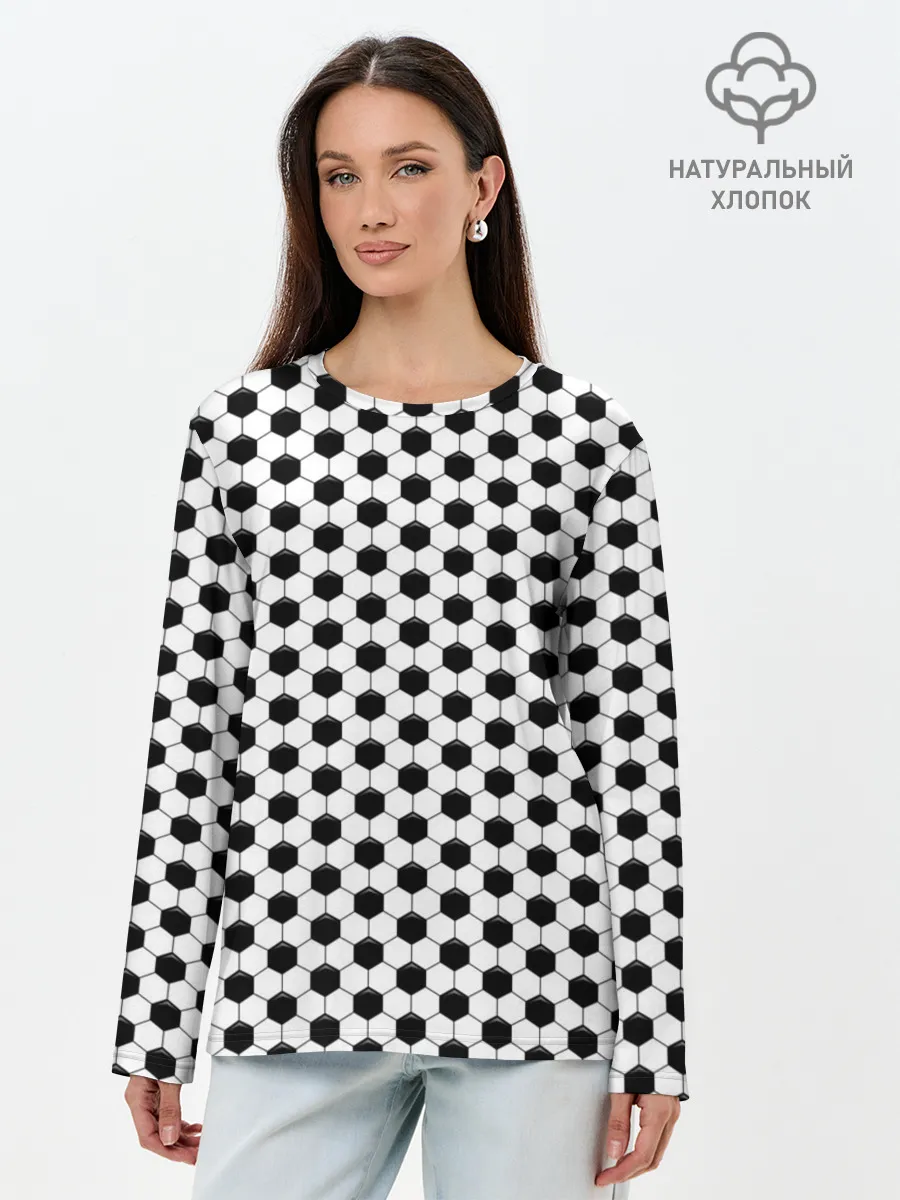 Лонгслив женский. Хлопок / Текстура мяча