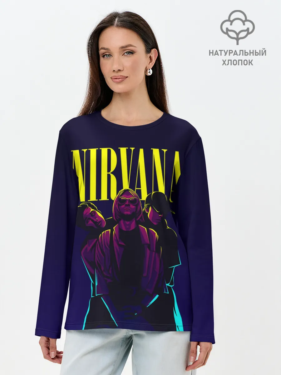 Лонгслив женский. Хлопок / Nirvana Neon