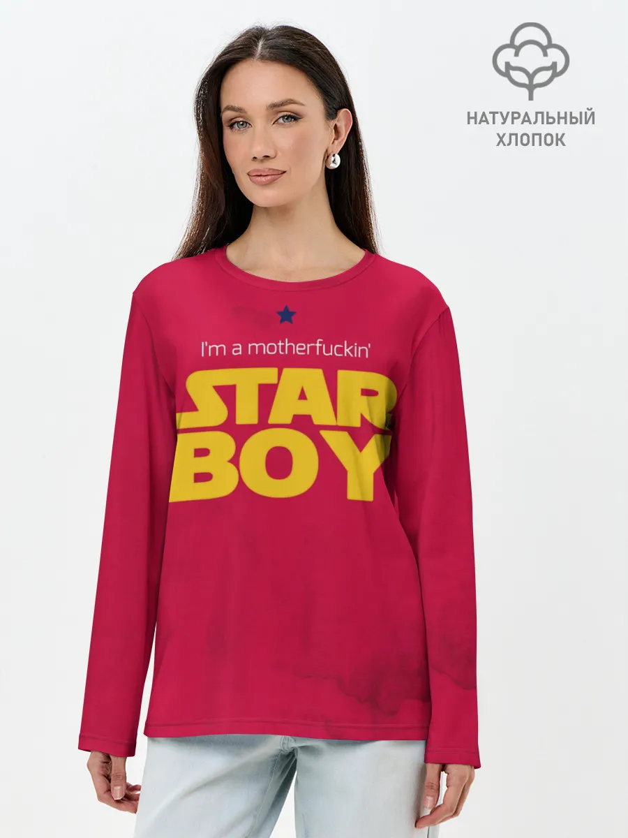Лонгслив женский. Хлопок / The Weeknd - Star Boy