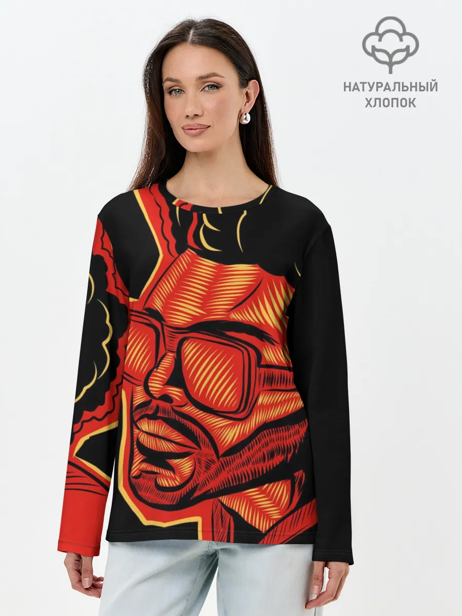 Лонгслив женский. Хлопок / Большой Уикенд