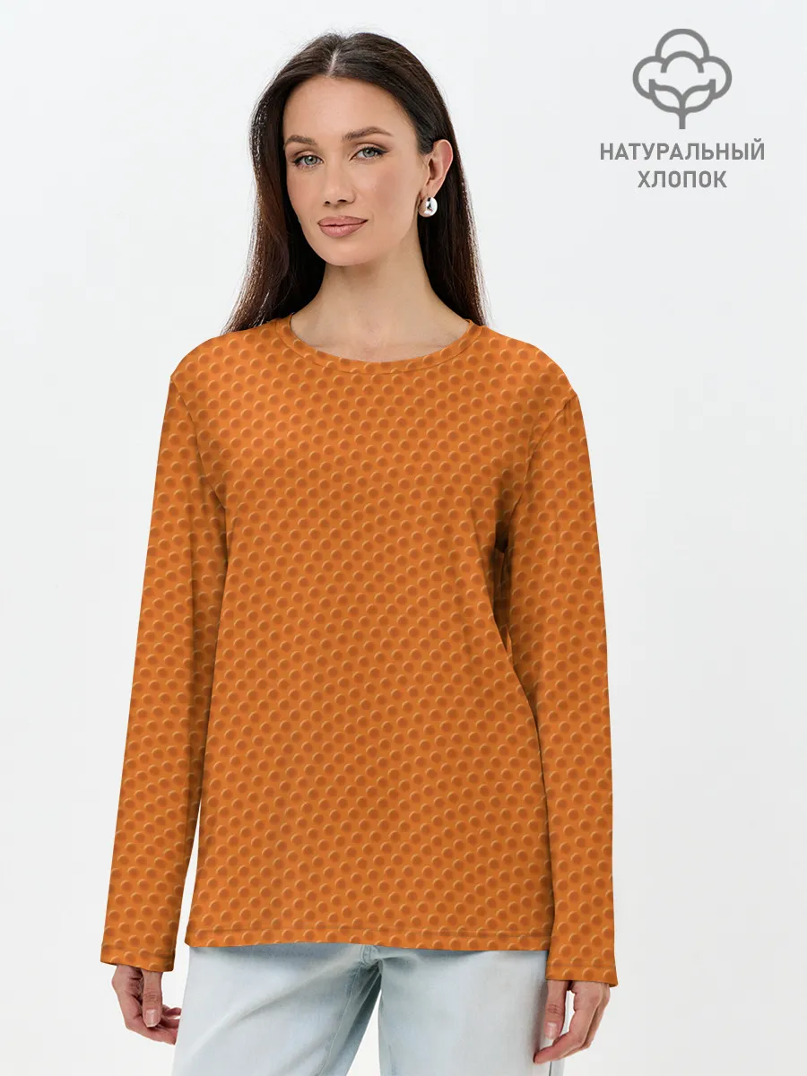 Лонгслив женский. Хлопок / Баскетбольная кожа