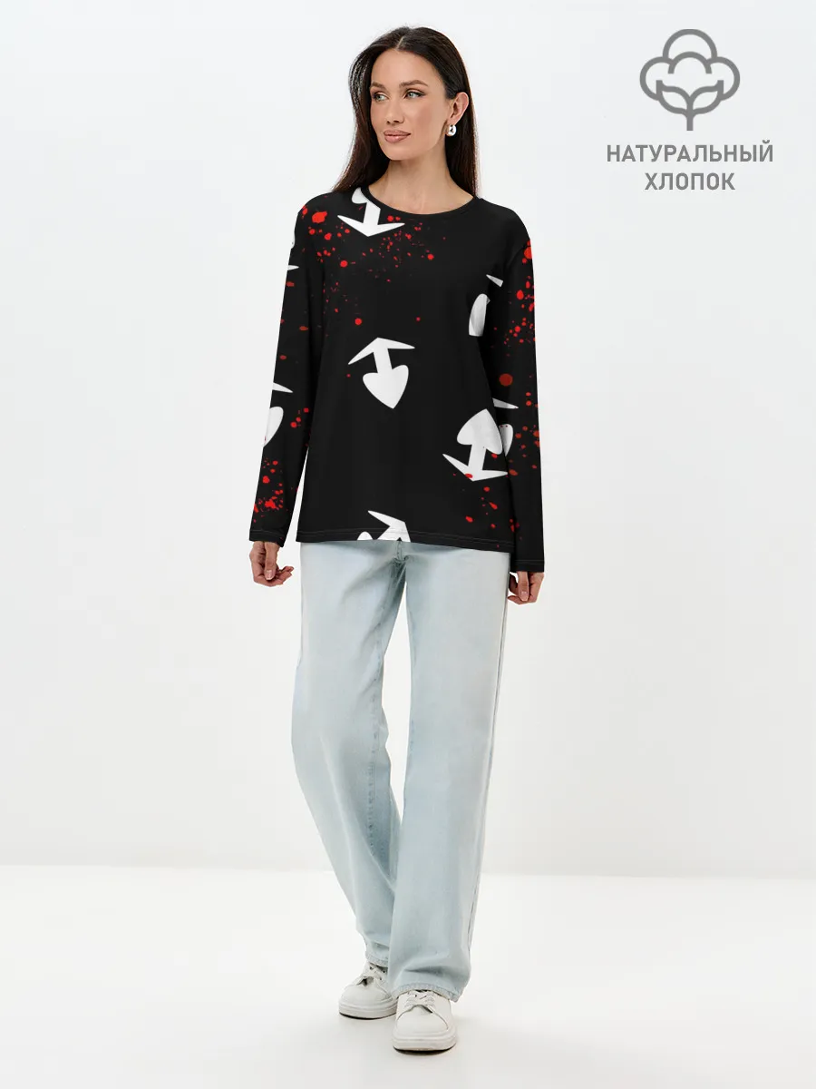 Лонгслив женский. Хлопок / Плащ Хяккимару
