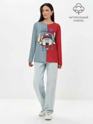 Лонгслив женский. Хлопок / Сопливый Тони Тони Чоппер | One Piece