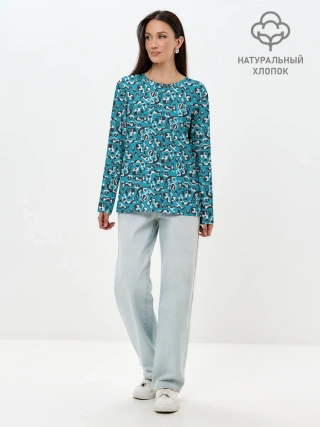 Лонгслив женский. Хлопок / Котики