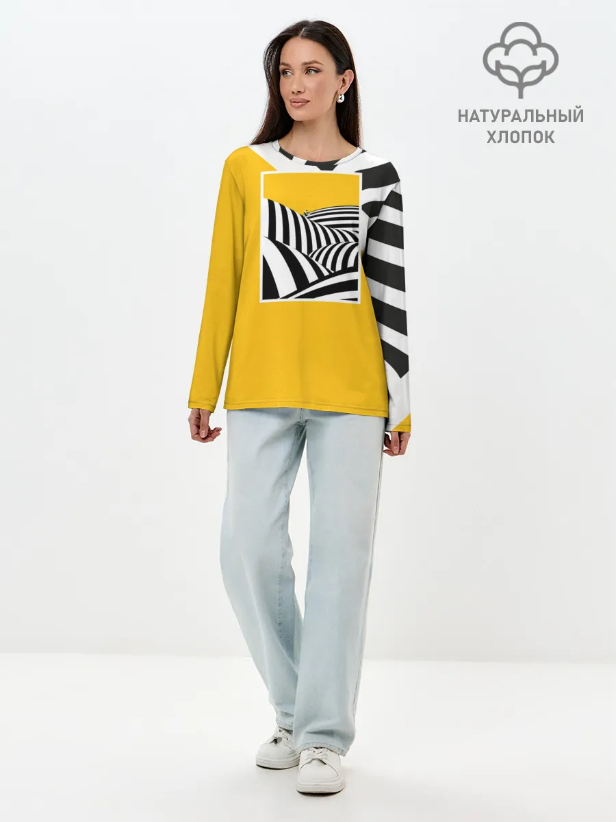 Лонгслив женский. Хлопок / Крути педали