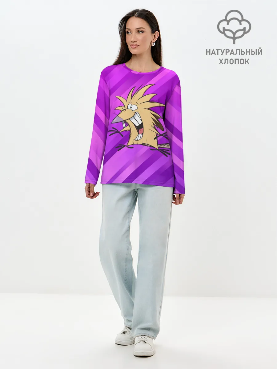 Лонгслив женский. Хлопок / Крутые Бобры