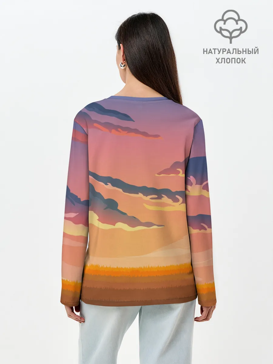 Лонгслив женский. Хлопок / Мем собака качок DOGE