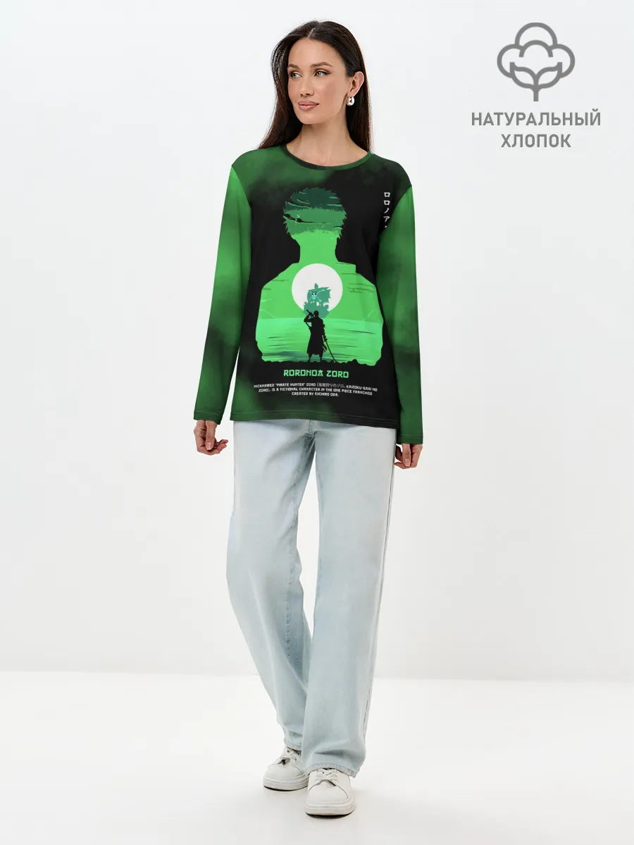 Лонгслив женский. Хлопок / Ророноа Зоро | One Piece