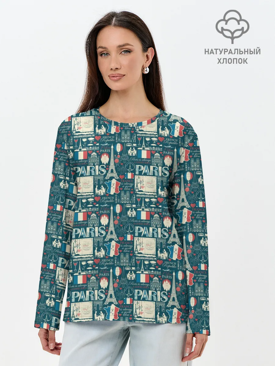 Лонгслив женский. Хлопок / PARIS