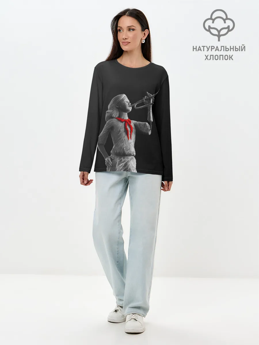 Лонгслив женский. Хлопок / Пищеблок