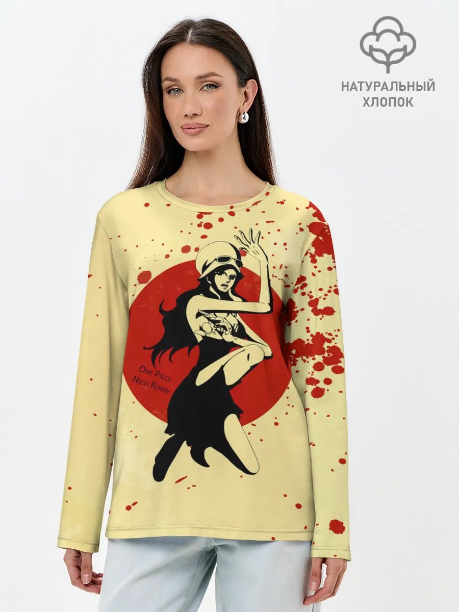 Лонгслив женский. Хлопок / Нико Робин | One Piece