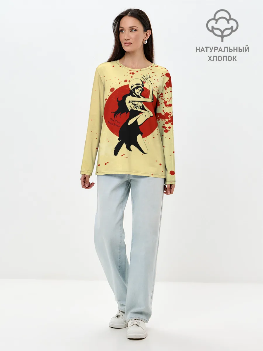 Лонгслив женский. Хлопок / Нико Робин | One Piece