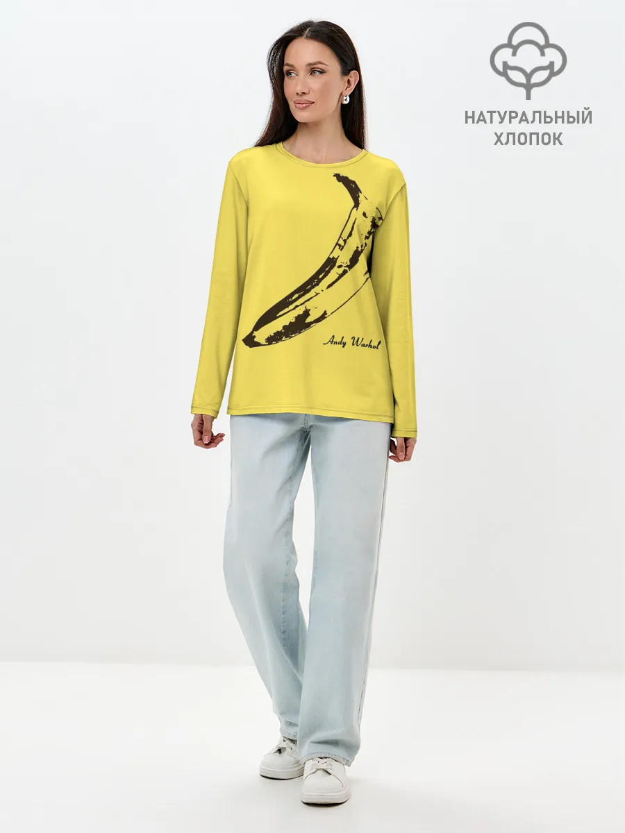 Лонгслив женский. Хлопок / Энди Уорхол - Банан