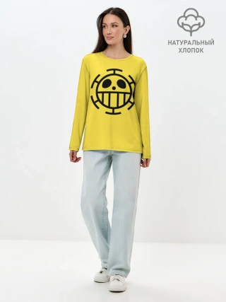 Лонгслив женский. Хлопок / Как у Трафальгара Ло One Piece